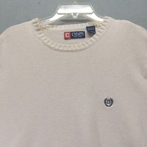 Chaps Men's Pullover Sweater White Size XL 100% Cotton‎